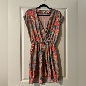 Hoss Intropia Mini Short Dress Tie Dye Colorful Pink 100% Silk Size 36 US 4  EUC